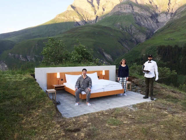 This hotel in Switzerland just has a bed to offer