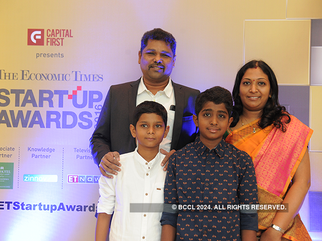 Girish Mathrubootham with his family