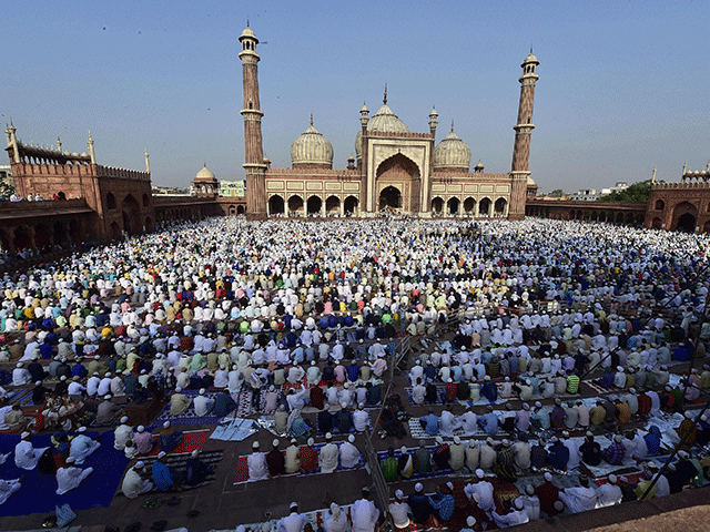 People offer prayer at  Jama Masjid