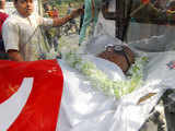 Jyoti Basu's body leaves from the hospital