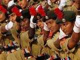 NCC women cadets march past in Hyderabad