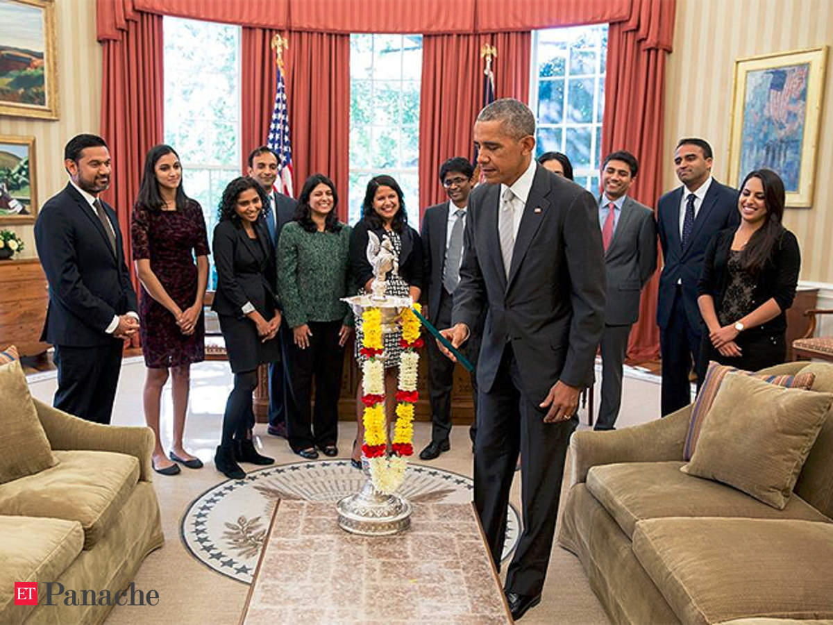 Diwali at the White House! Barack Obama lights first-ever diya in Oval  Office - The Economic Times