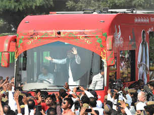 Akhilesh Yadav's red-hot rath is a Mercedes bus