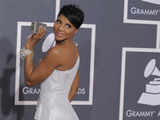 Toni Braxton arrives at Grammy Awards