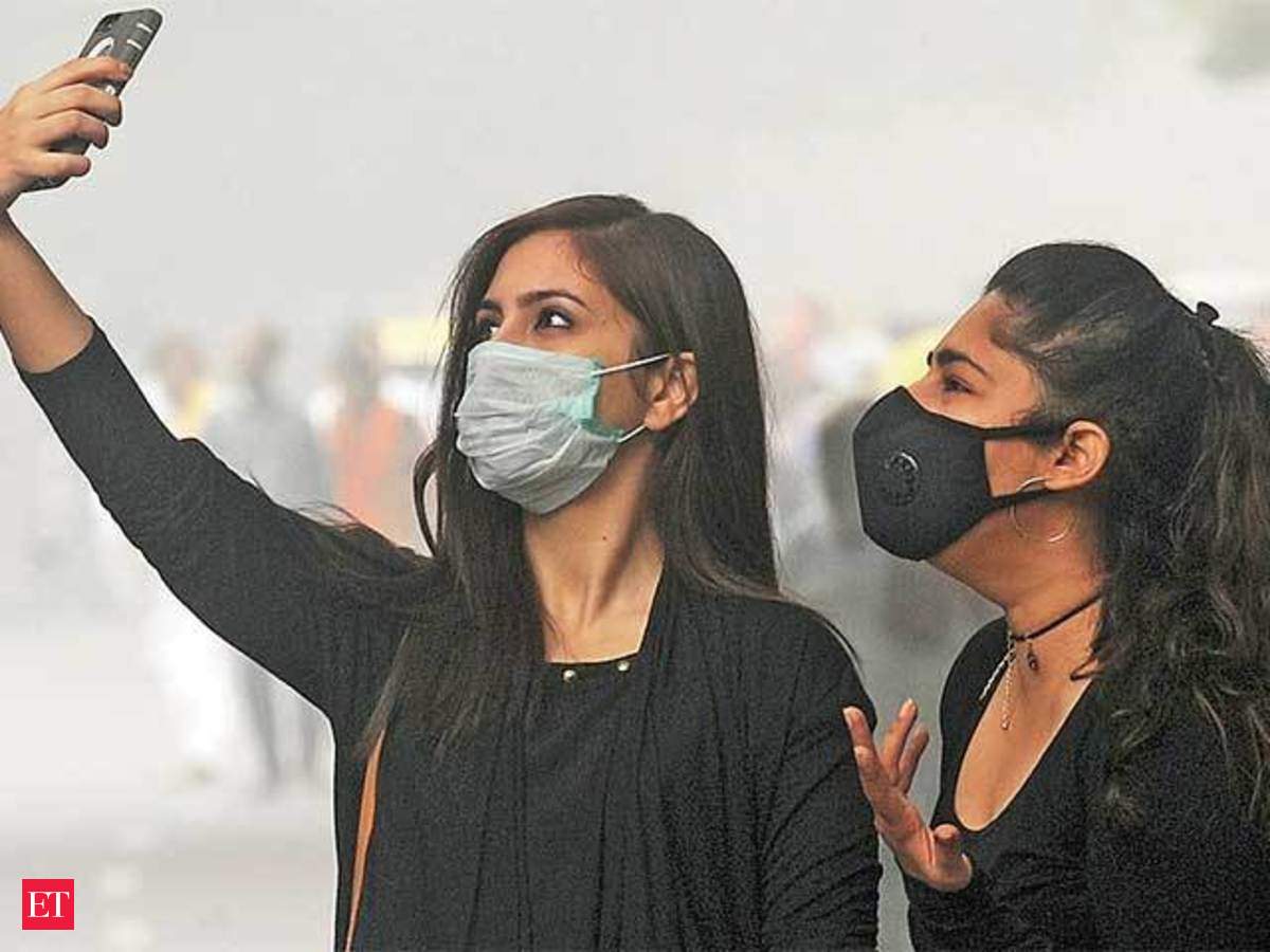 Image result for hot lady with pollution mask