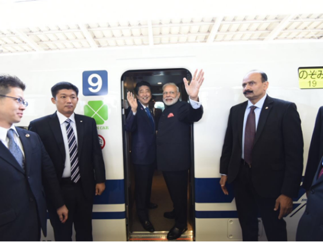 Modi in bullet train