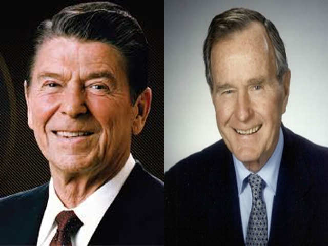 GEORGE H W BUSH & RONALD REAGAN