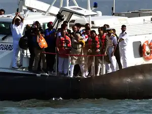 Modi performed 'jal pujan' in the Arabian Sea for the Rs 3,600-crore memorial dedicated to the 17th century Maratha warrior king. Modi performed 'jal pujan' in the Arabian Sea for the Rs 3,600-crore memorial dedicated to the 17th century Maratha warrior king.