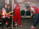 Preity Zinta with her players