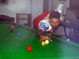 Yuvraj Singh playing snooker