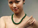 Jadeite bead necklace for auction