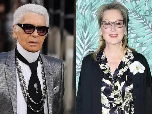 Karl Lagerfeld (left) and Meryl Streep (right). Karl Lagerfeld (left) and Meryl Streep (right).
