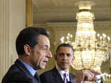 Obama, Sarkozy during press conference