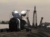 Soyuz TMA-18 being transported to launchpad