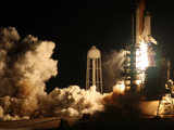 Discovery blasts off from launch pad