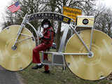 German bicycle designer with self-made bike