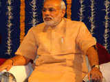 Modi during soya fortified wheat flour distribution