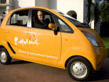 Orange Tata Nano unveiled in New Delhi