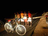 Local people block road to collect money