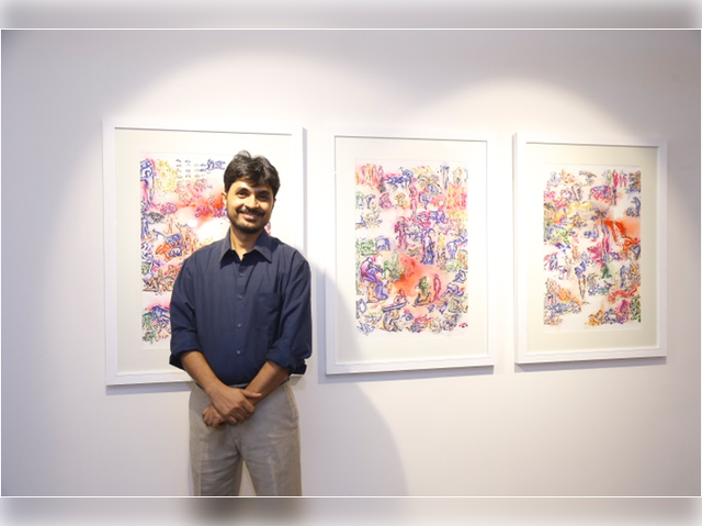 Subhendu Misra with his surreal landscape