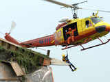 Rescue operation during anti-flood exercise
