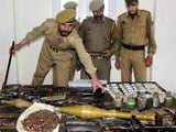 Arms and ammunition recovered in Kashmir