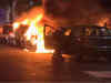 Post-election unrest, cars on fire in Paris
