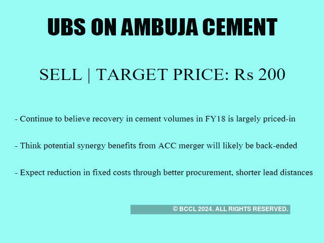 UBS ON AMBUJA CEMENT