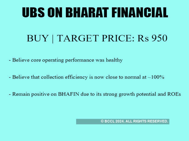 UBS ON BHARAT FINANCIAL