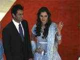 Sania and Shoaib at their wedding reception in Lahore