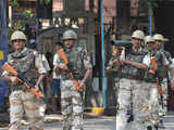 Securitymen patrol outside special court