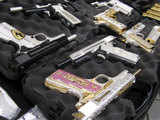 Gold and silver plated pistols
