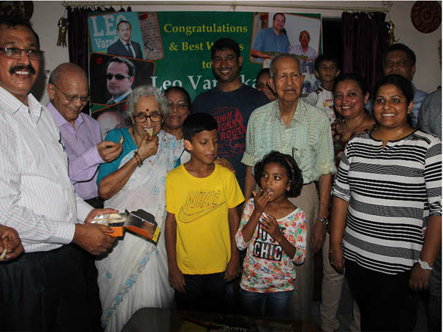 Family celebrates victory