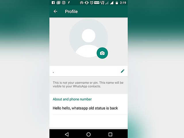 WhatsApp text status is back