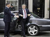 Gordon Brown arrives at Downing street