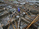 Damaged piggery at tornado-hit Dianjiang County 