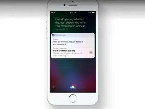 Siri language translation in real-time