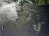 NASA satellite image showing oil spill