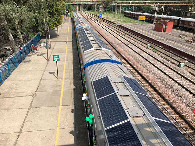 Solar Powered Train Indian Railways Indian Railways Launches First Solar Powered Train The Economic Times