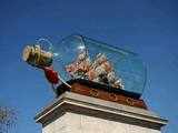 Replica of Lord Nelson's ship in a giant bottle