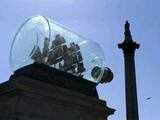 Replica of Lord Nelson's ship in a giant bottle