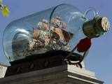 Replica of Lord Nelson's ship in a giant bottle