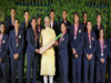 Indian women's cricket team presents signed bat to PM Modi