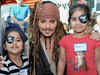 Johnny Depp visits children's hospital dressed as Captain Jack Sparrow