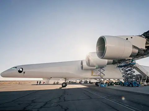 An airborne rocket launcher - World's largest plane fires up all 6