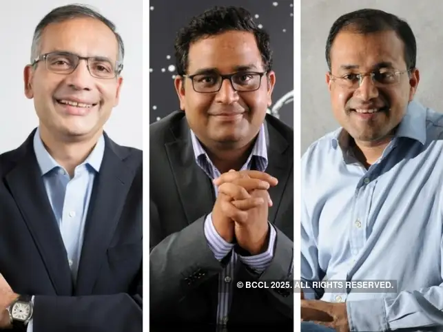 (L-R) Makemytrip's Deep Kalra, Paytm's Vijay Shekhar Sharma and Uber's Amit Jain (L-R) Makemytrip's Deep Kalra, Paytm's Vijay Shekhar Sharma and Uber's Amit Jain
