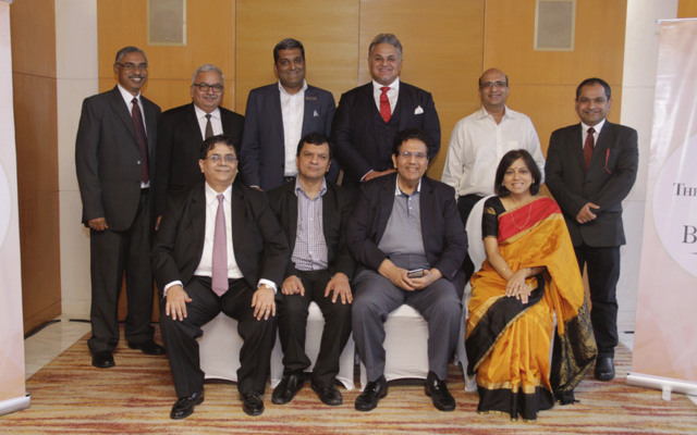 Standing (L to R) : Vidhu Shekhar , Vijay Sampat , Ritesh Khandelwal , Dr. Diwan Rahul Nanda , Pradeep Cholayil,Alokesh , Alokesh Bhattacharyya  Sitting (L to R) :     Cyril Shroff , Ranjan Banerjee , Dilip Piramal , Soumya Rajan.