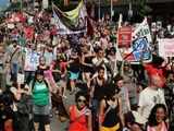 Demonstrators protesting the G8/G20 summits