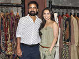 Rani Mukherjee poses with fashion designer Sabyasachi