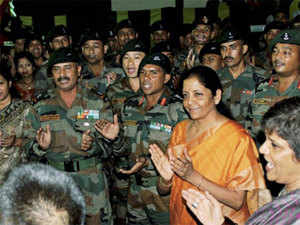Nirmala Sitharaman celebrates Diwali with troops at Andaman and Nicobar